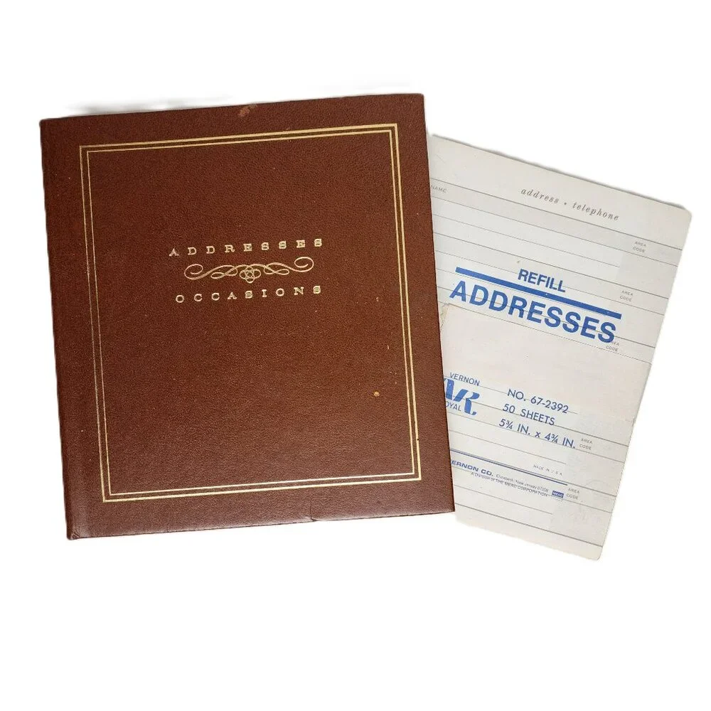 Antique RARE Vernon McMillion Address & Occasions Book w/Full Unused Refill